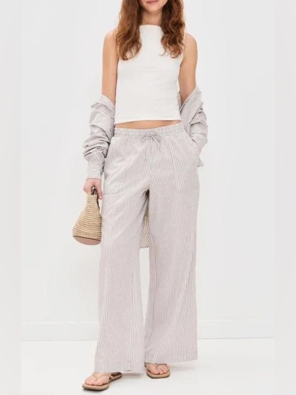 Splendid X CellaJaneBlog striped wide leg pant size medium NWOT